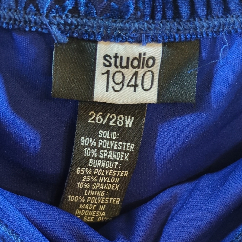 Studio 1940 Velvet Royal Blue Skirt - Rich Blue - Picture 3 of 9